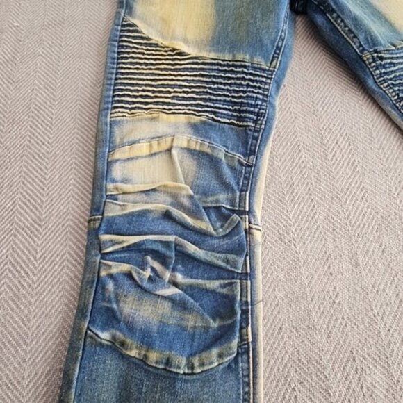 Waimea Jeans Men's Size W32 L32 Slim Fit Light Blue Moto Biker Y2K Style M4249DF - Picture 12 of 16